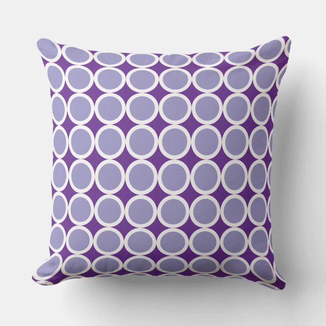 Coussin Points de polka violet clair sur fond violet foncé (Recto)