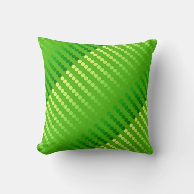 Coussin Points de satin - nuances de vert de chaux (Recto)