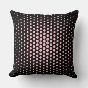 Coussin Points de Techno Rose Moderne Noir