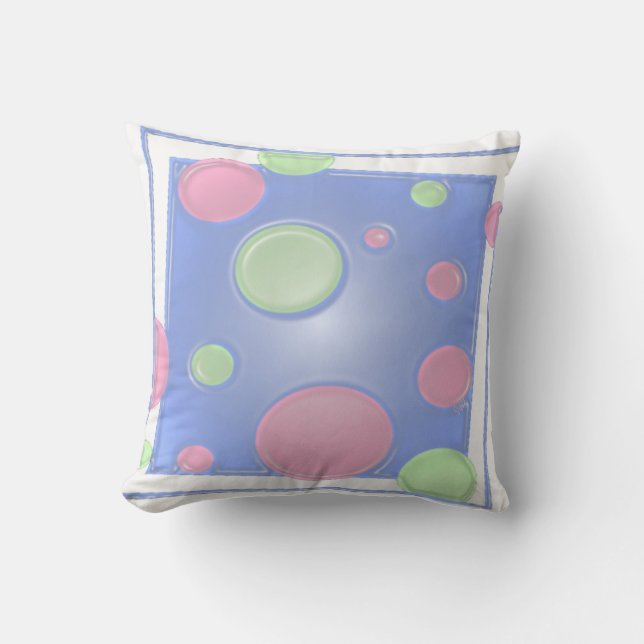 Coussin POINTS en bleu (Recto)
