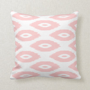 Coussin Points Ikat Tribaux Clairs rose et Blanc