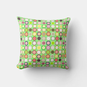 Coussin Points Modernes de Milieu de Siècle - vert citron