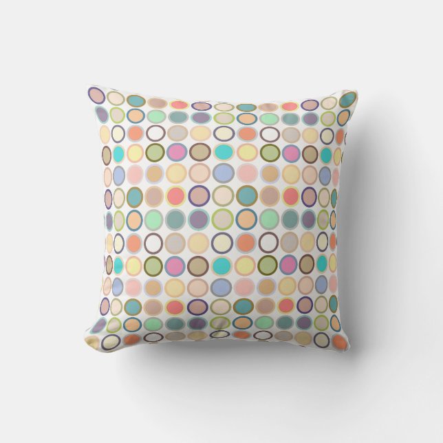Coussin Points modernes du milieu du siècle - blanc avec p (Recto)