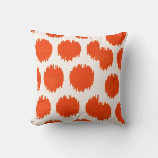 Coussin Points MW Ikat, Place Orange (Recto)
