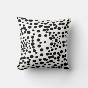 Coussin Points noirs blanc arrière - plan Dalmatie vache à