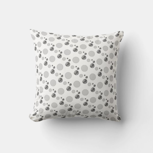 Coussin Points noirs élégants argentés (Recto)