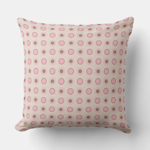 Coussin Points roses et olive