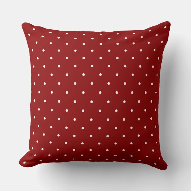 Coussin Points rouges foncés et blancs (Recto)
