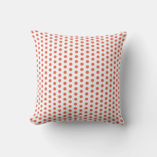 Coussin Points rouges orange sur fond blanc Personnalisabl