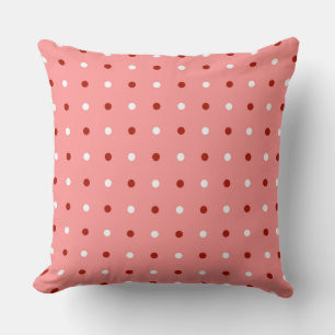 Coussin points rouges, roses et blancs