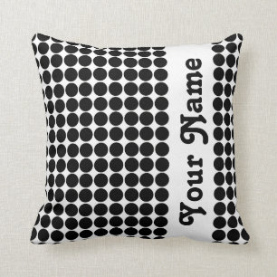 Coussin Points Safari noirs avec texte personnalisé