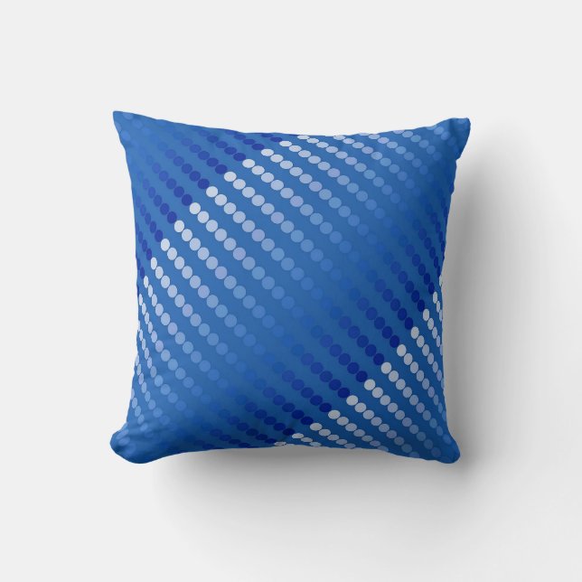 Coussin Points satinés - tons bleu acier (Recto)