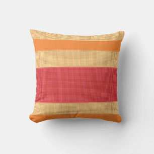 Coussin Points vintage orange jaune crème Motif rayé