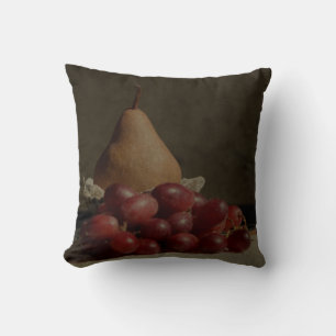 Coussin Poire Bosc et Raisins - Série de natures mortes de