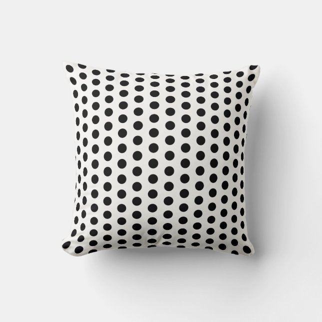 Coussin Pois blancs modernes en noir (Recto)