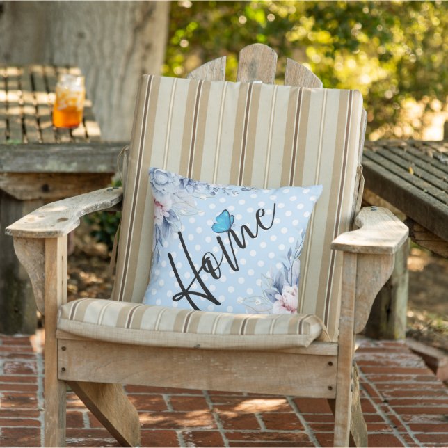 Coussin Pois Bleu Maison  (Chaise)