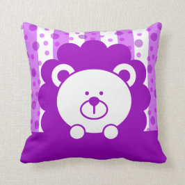 Coussin Pois de l'attaque du lion des enfants| pourpre