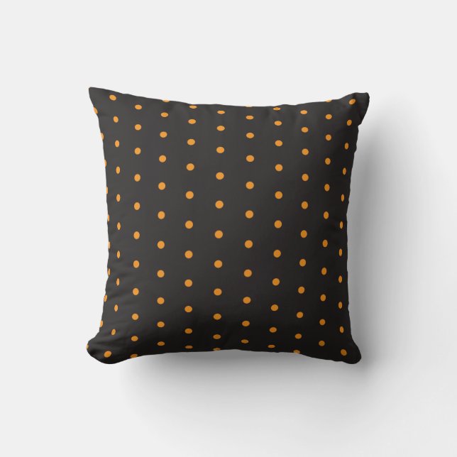 Coussin Pois d'Halloween noir et orange (Recto)