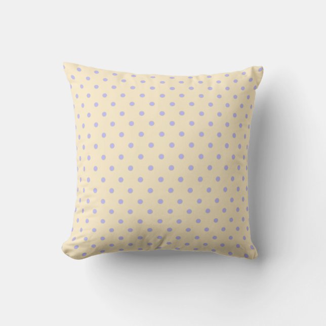 Coussin Pois, dosette lavande et jaune (Recto)