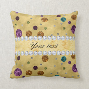 Coussin Pois et diamants de parties scintillantes