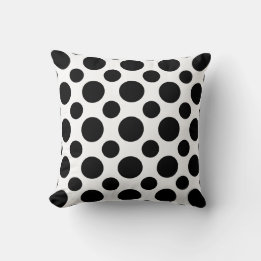 Coussin Pois noir blanc design d'art moderne