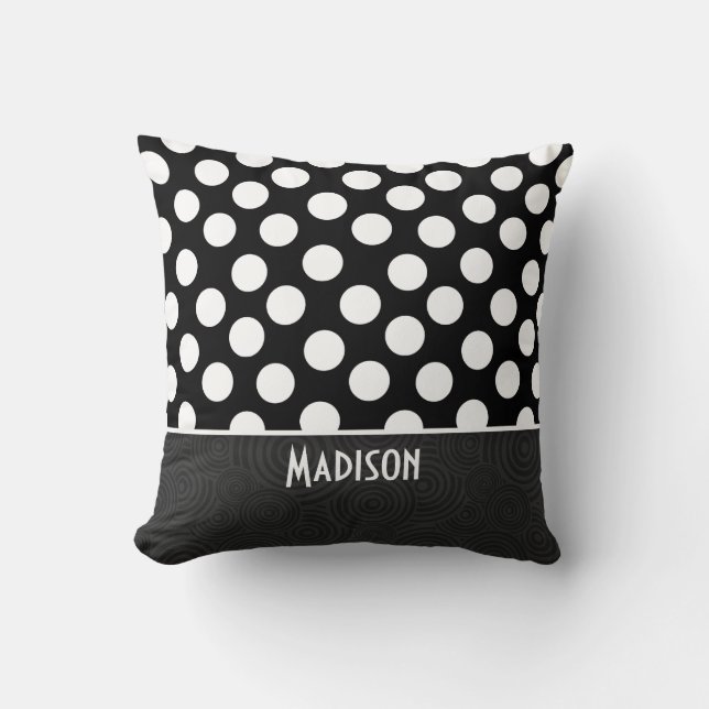 Coussin Pois noir et blanc (Recto)