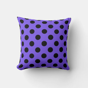 Coussin Pois noirs sur perwinkle