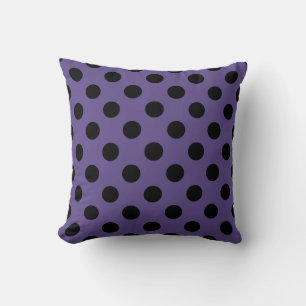 Coussin Pois noirs sur ultra violet
