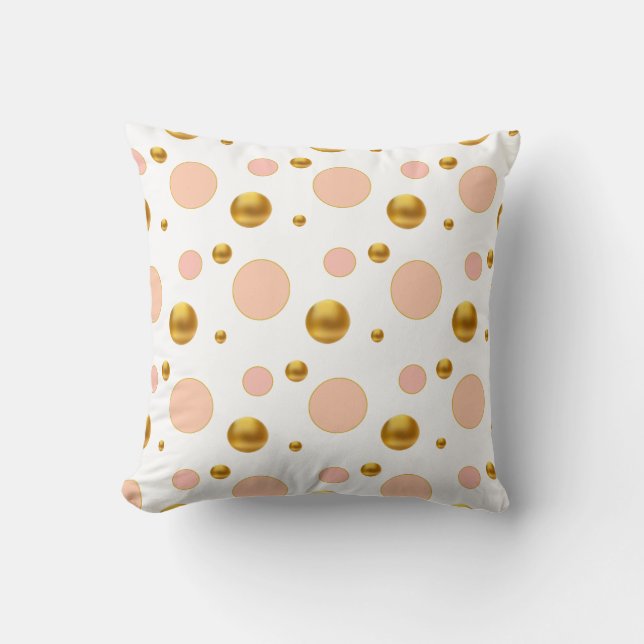 Coussin Pois or et rose (Recto)