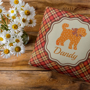 Coussin Pois Plaid Personnalisé Doodle Dot Tan Chien