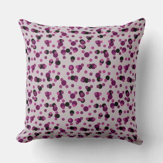 Coussin pois plum et charbon