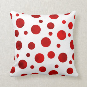 Coussin Pois rouge d'aquarelle