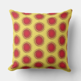Coussin Pois rouge et jaune Cercle soleil été