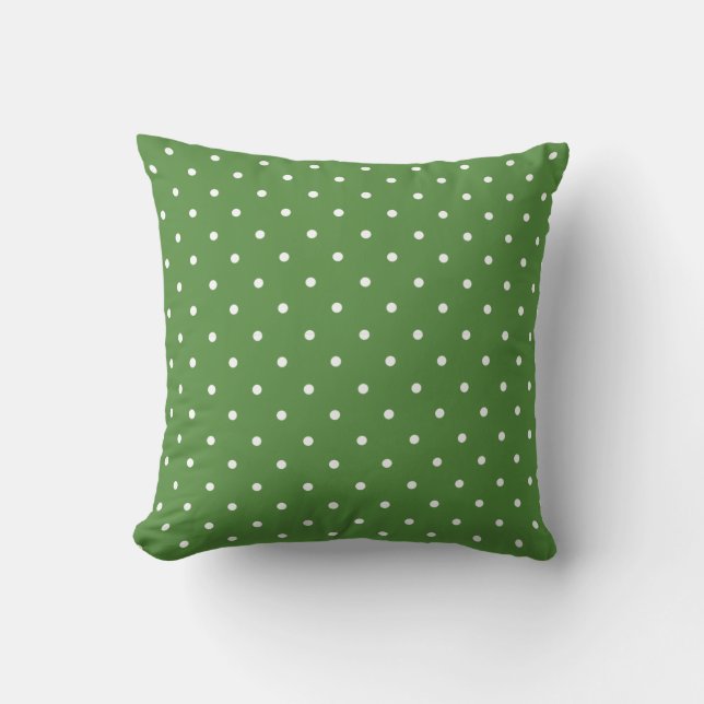 Coussin Pois vert et blanc automne/automne (Recto)