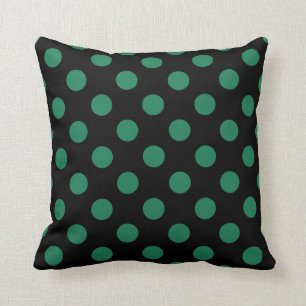 Coussin Pois vert et noir