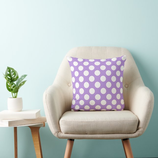 Coussin Pois violets, Motif à points Polka, points, pointi (Chaise)