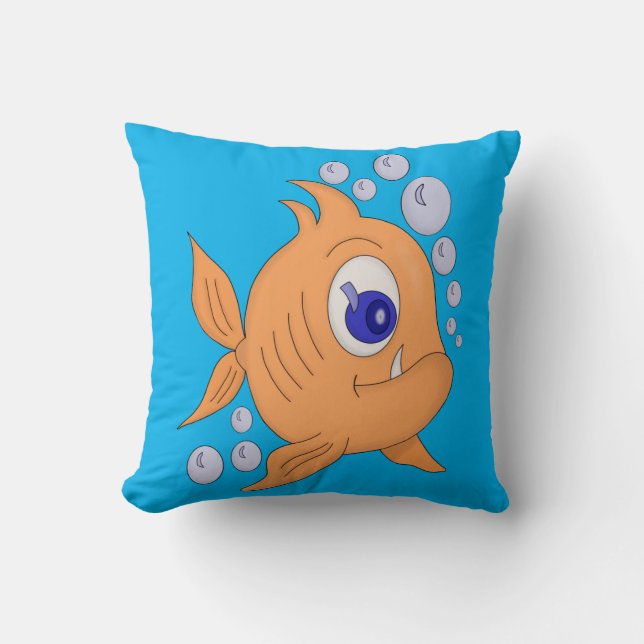 Coussin Poisson avec dent pointue (Recto)