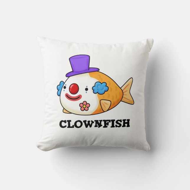 Coussin Poisson clownesque Funky Animal Poisson Pun (Recto)