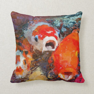 Coussin Poisson coloré Koi