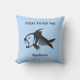 Coussin Poisson de nom et de texte personnalisés