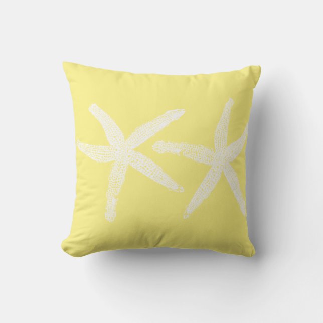 Coussin Poisson d'étoile blanche Sunny Jaune Sunshine Plag (Recto)