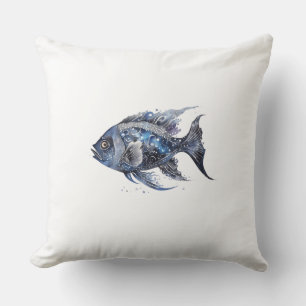 Coussin Poisson Noir Boujee Grand