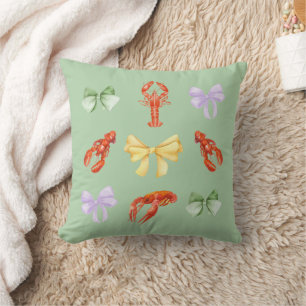 Coussin Poisson rose ébullition Fruits de mer pastel Party
