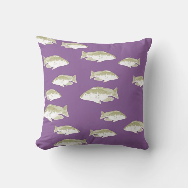 Coussin Poisson sur violet (Recto)