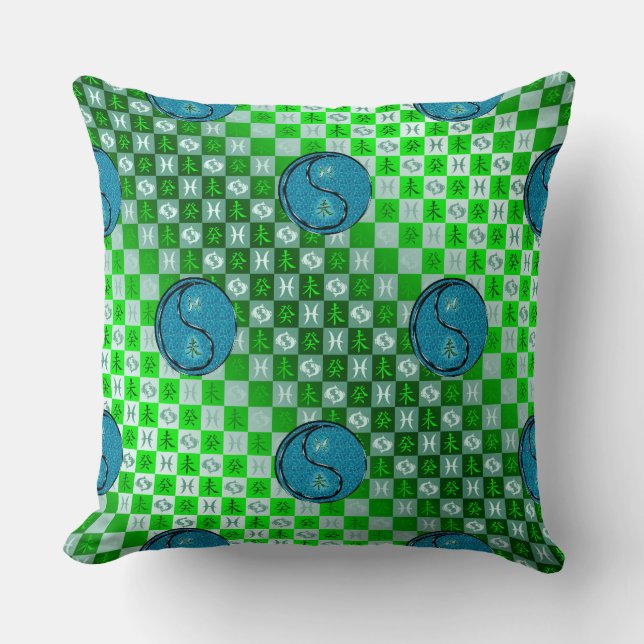 Coussin Poissons & Chèvre d'eau (Recto)