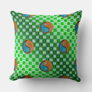 Coussin Poissons & Chèvre en Bois