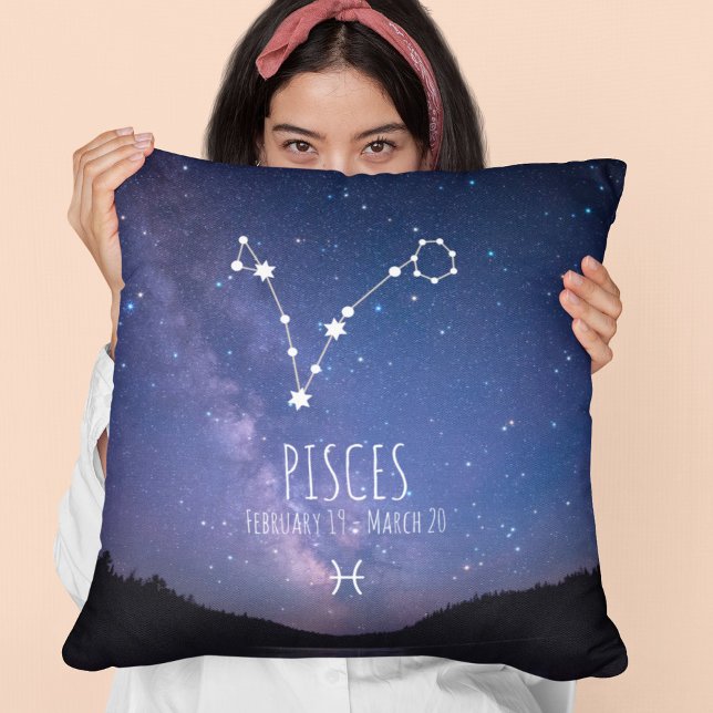 Coussin Poissons | Constellation Zodiaque personnalisée (Créateur téléchargé)