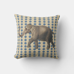 Coussin Poissons d'épices bleues du Cachemire avec éléphan