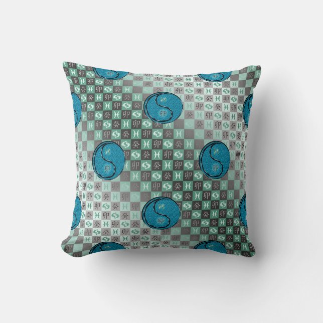 Coussin Poissons & Lapin d'eau (Recto)