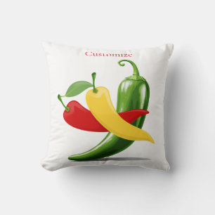Coussin Poivrons verts rouges chili Thunder_Cove